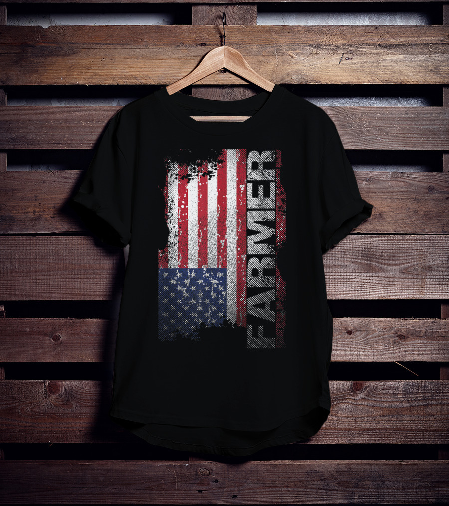 USA Flag Farmer American Farmers T-Shirt