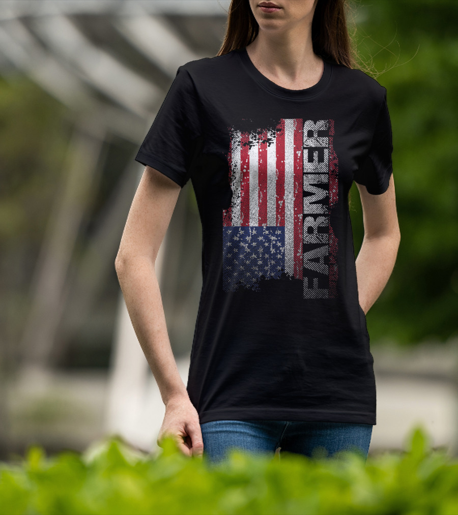 USA Flag Farmer American Farmers T-Shirt