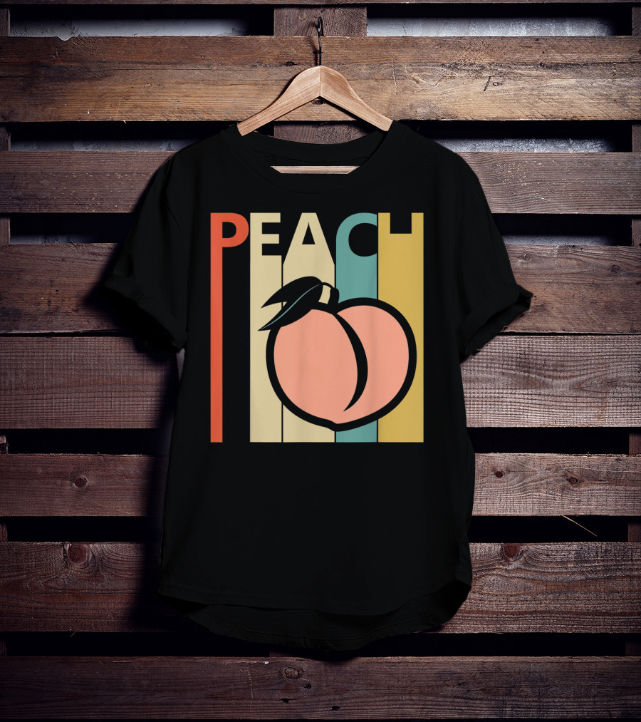 Vintage Peach Retro Fruit Emoji Peach T-Shirt