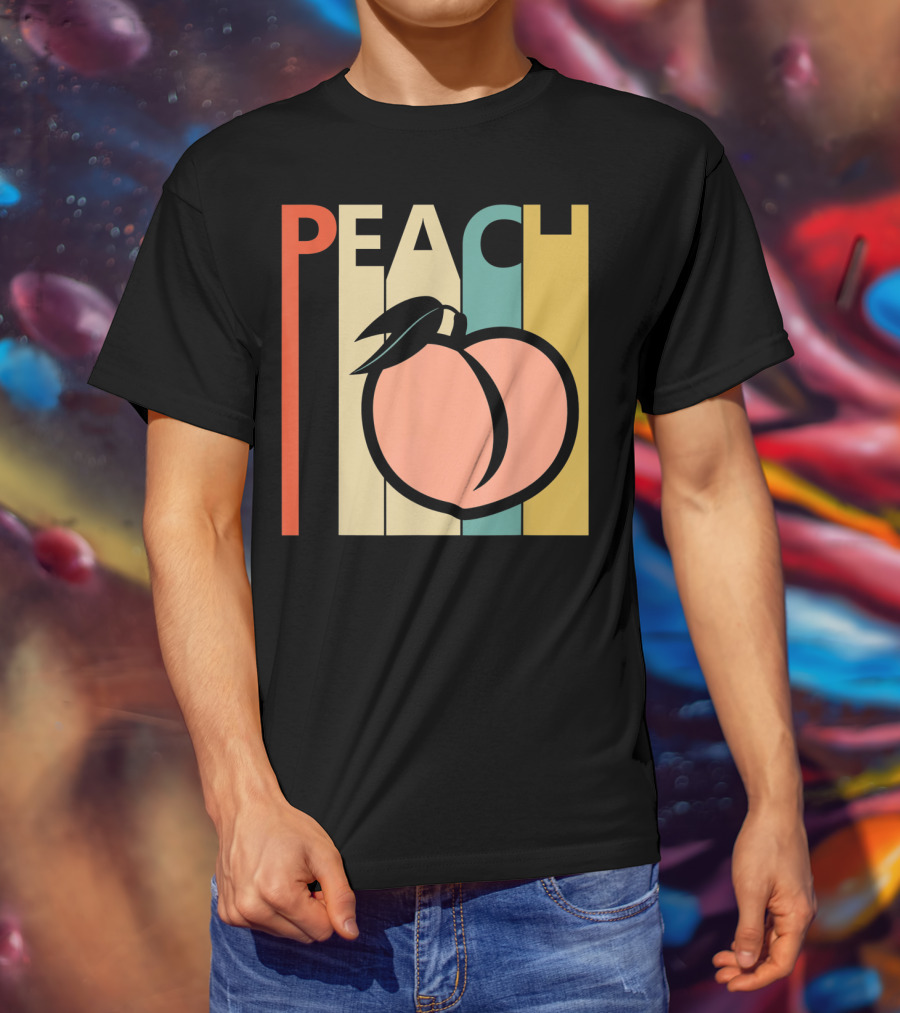 Vintage Peach Retro Fruit Emoji Peach T-Shirt