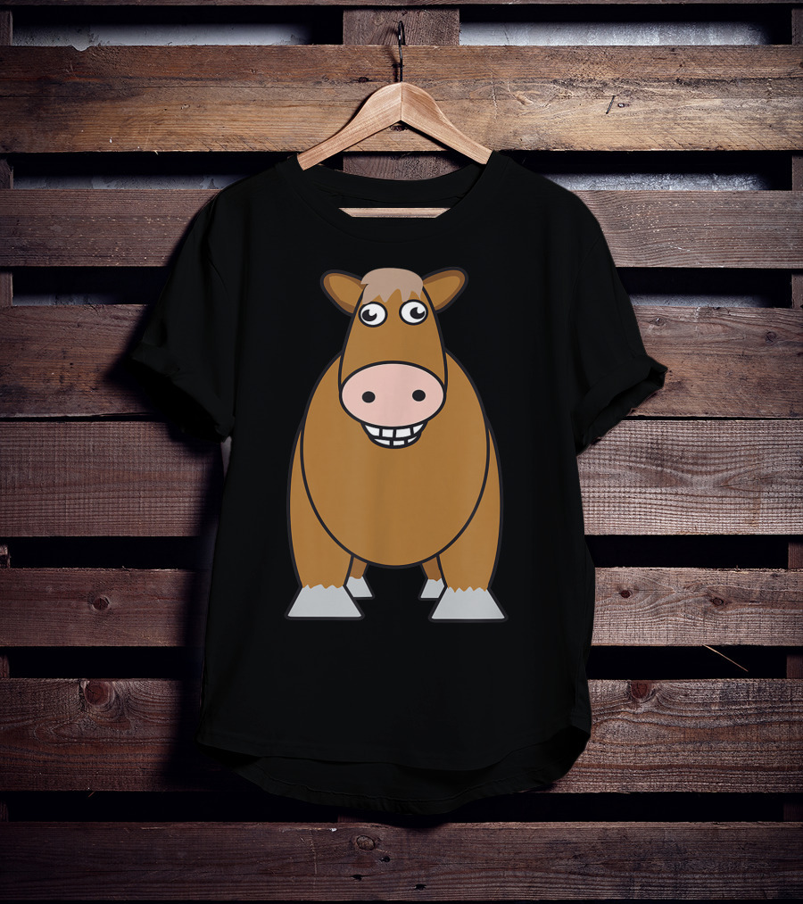 Goofy Cartoon Horse With Big Eyes And Smile T-Shirt