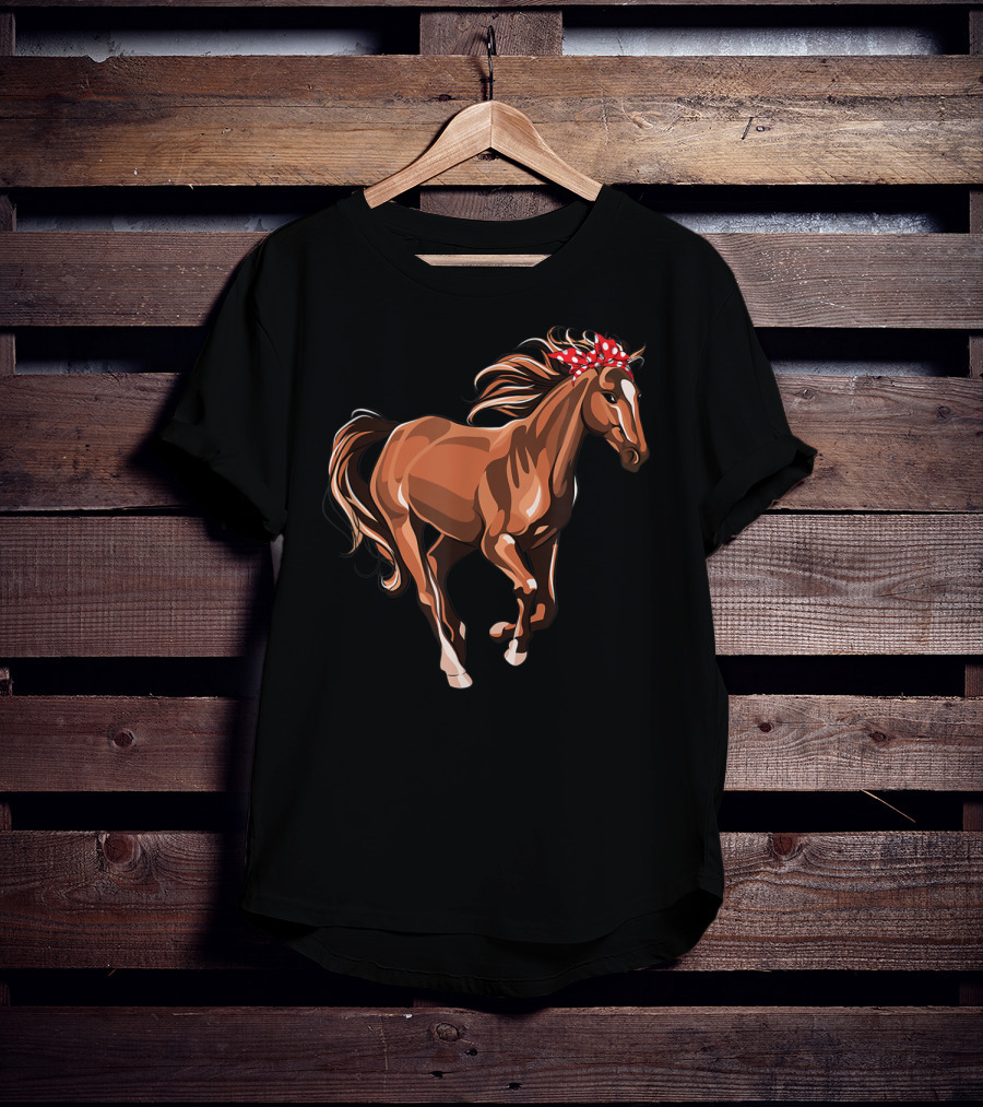 Funny Horse Mom Red Bandana T-Shirt