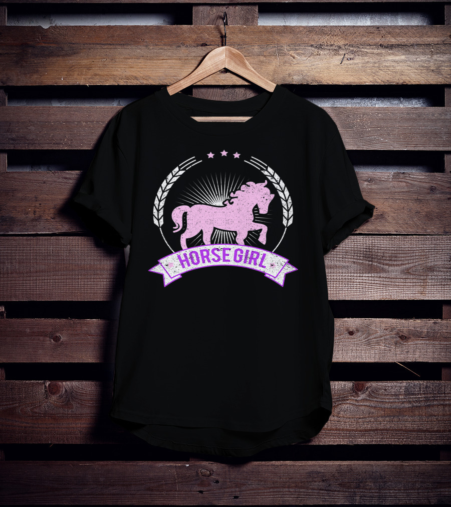 Horse Girl Equitation Riding Horse Lovers Emblem T-Shirt