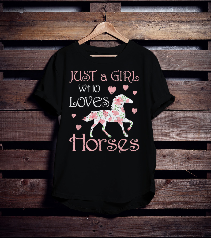 Just A Girl Who Loves Horses Horse Girl Lover Riding T-Shirt