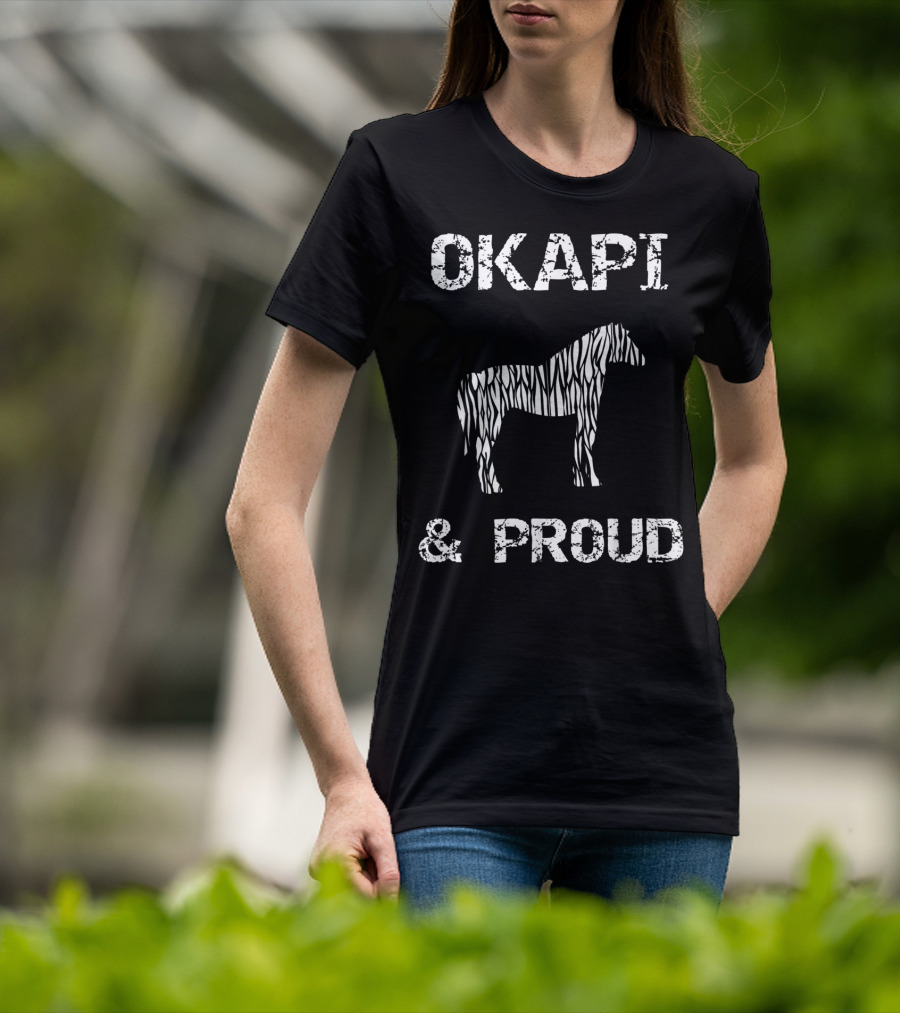 Okapi And Proud Striped Horse Design Giraffe Llama Humor RQ T-Shirt