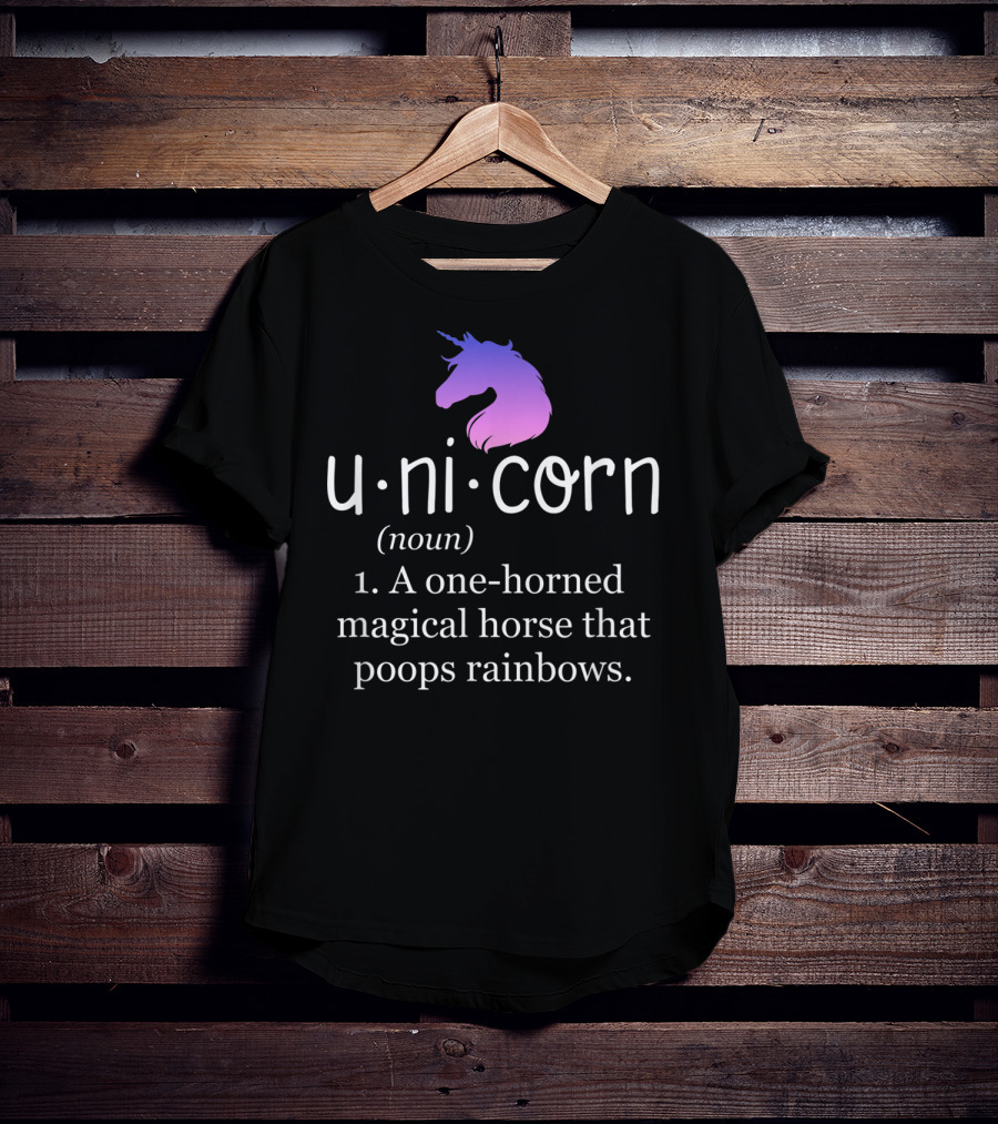 Funny Unicorn Definition Noun Magical Horse Poops Rainbows T-Shirt