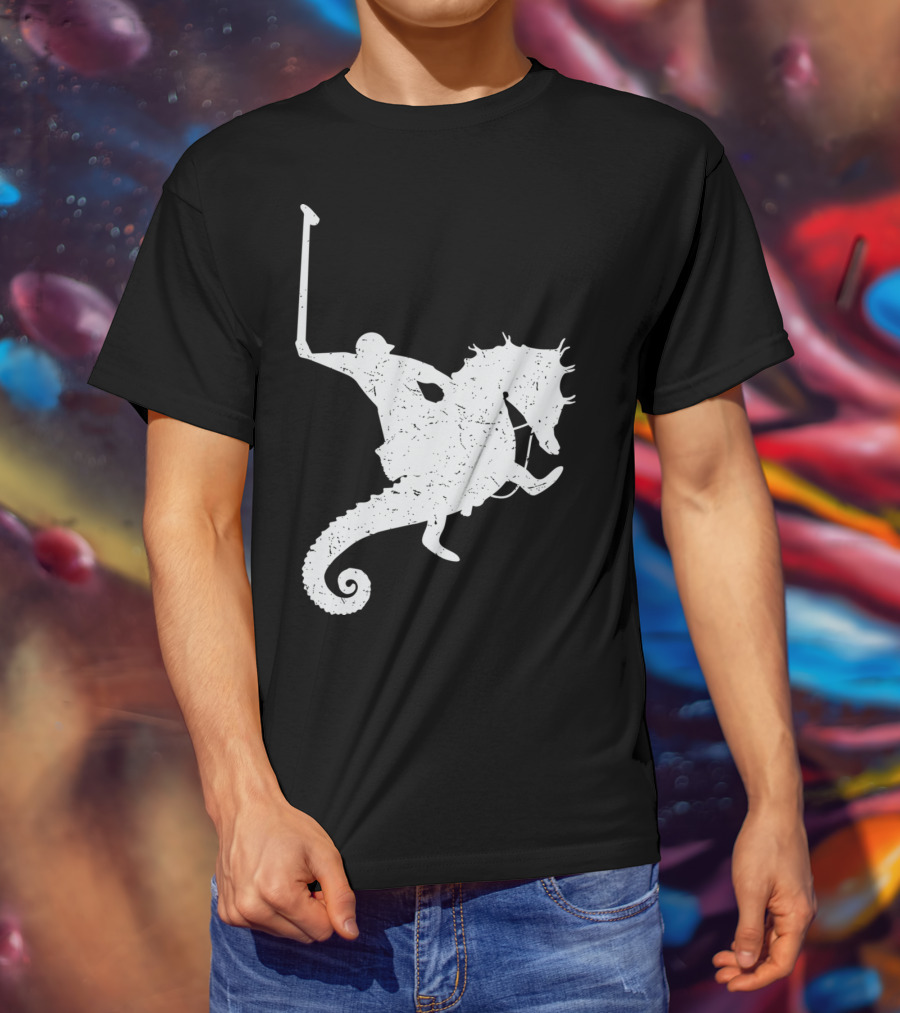 Funny Cute Water Polo Sea Horse Rider T-Shirt