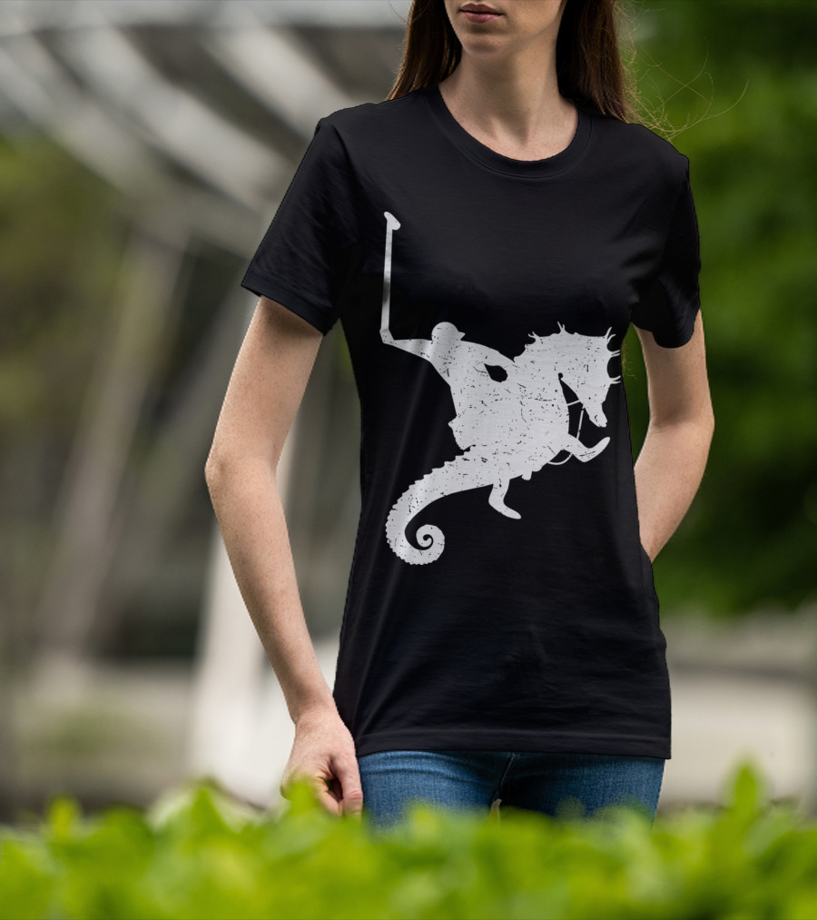 Funny Cute Water Polo Sea Horse Rider T-Shirt