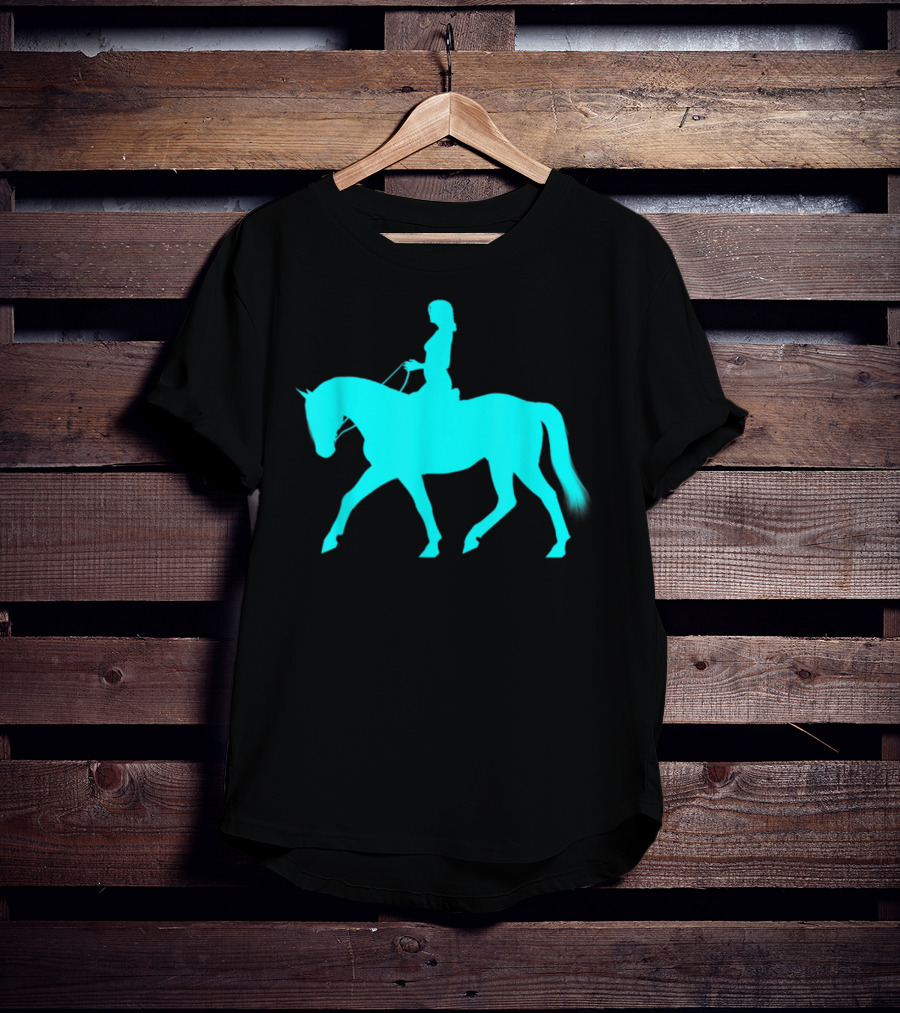 Girl Riding Horse Light Blue T-Shirt
