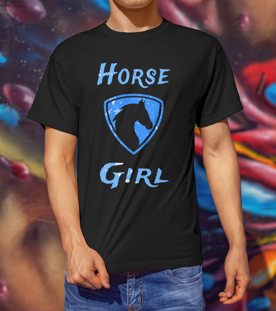 Horse Girl Blue Badge T-Shirt
