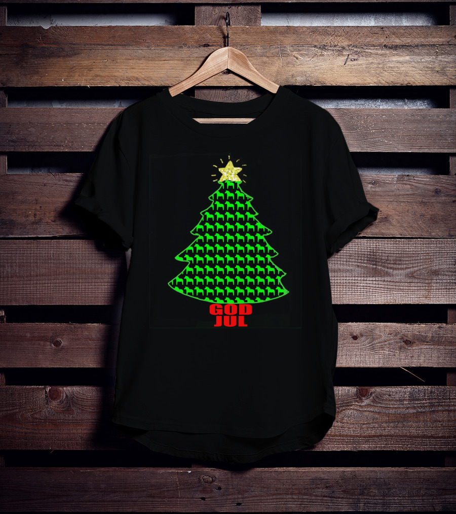 God Jul Dala Horse Christmas Tree Swedish VA T-Shirt