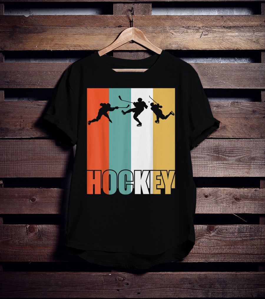 Vintage Ice Hockey Silhouette Classic Fan T-Shirt