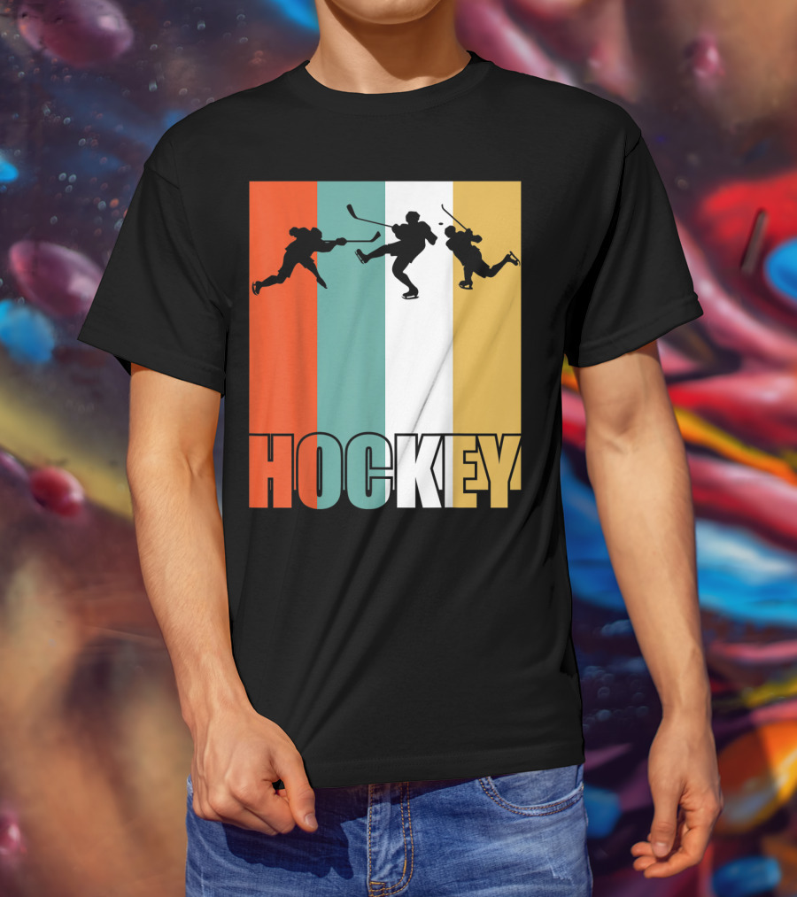 Vintage Ice Hockey Silhouette Classic Fan T-Shirt