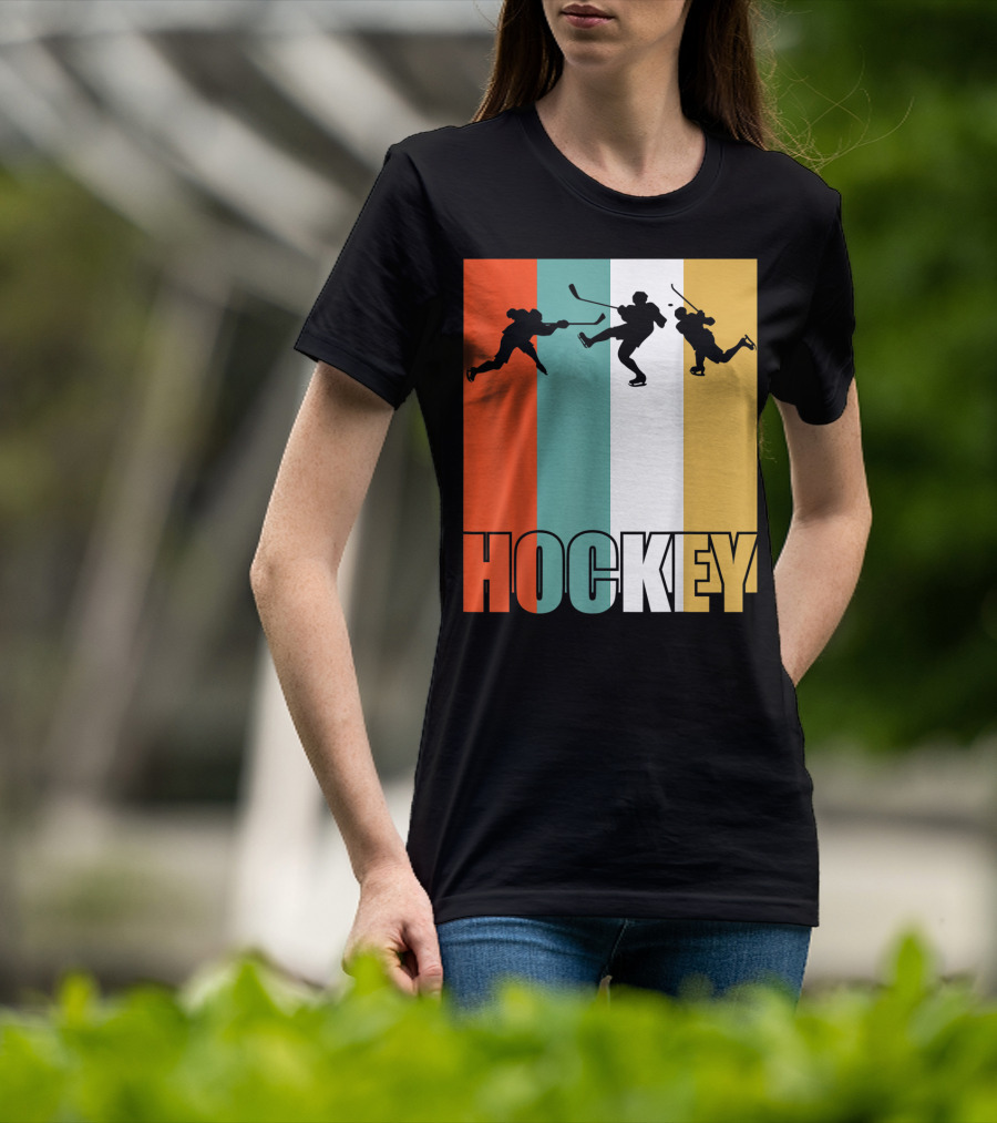 Vintage Ice Hockey Silhouette Classic Fan T-Shirt