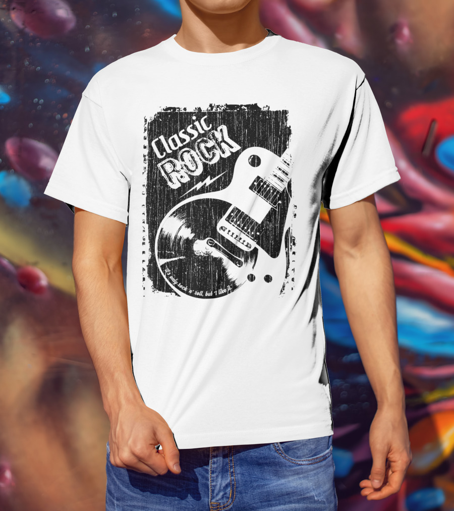 Classic Rock Guitar Vinyl Record Grunge T-Shirt