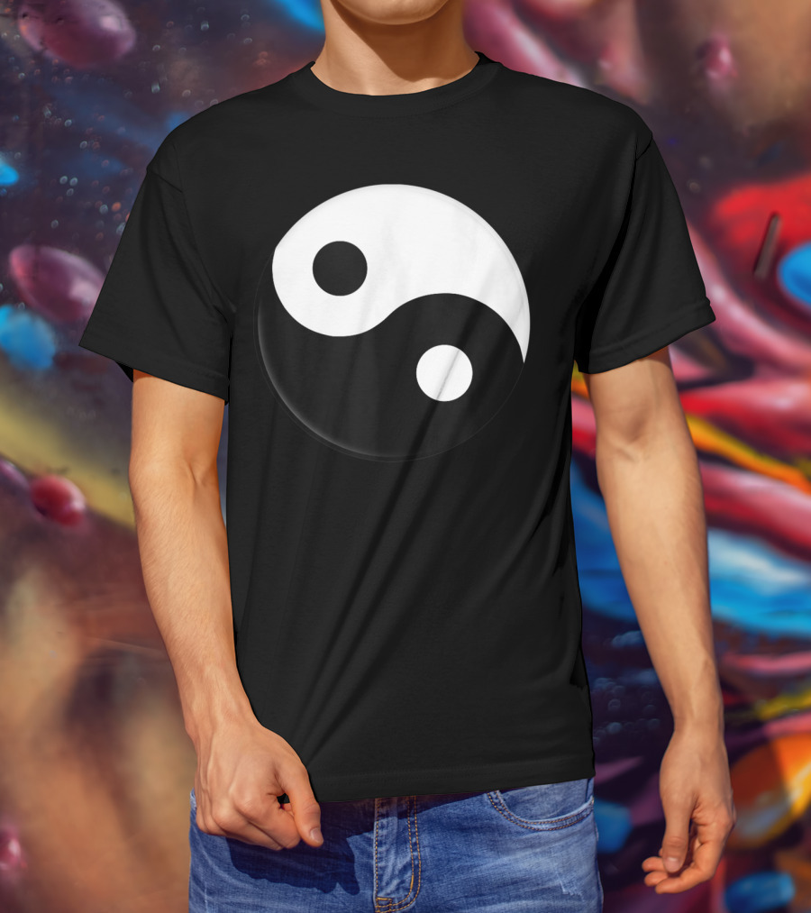 Classic Yin Yang Symbol Black White Yoga Harmony F1 T-Shirt