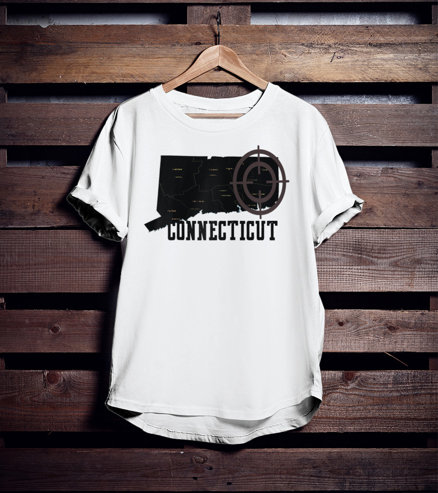 Connecticut Maps Vintage Style With Compass Overlay T-Shirt