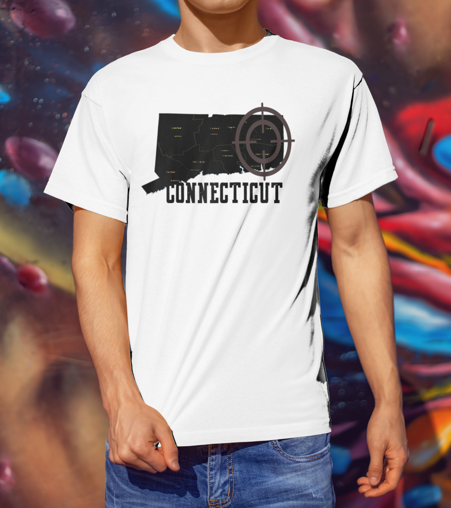 Connecticut Maps Vintage Style With Compass Overlay T-Shirt