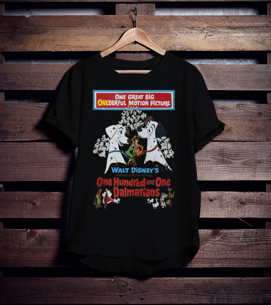 Walt Disney's One Hundred And One Dalmatians One Great Big ONEDERFUL Motion Picture T-Shirt