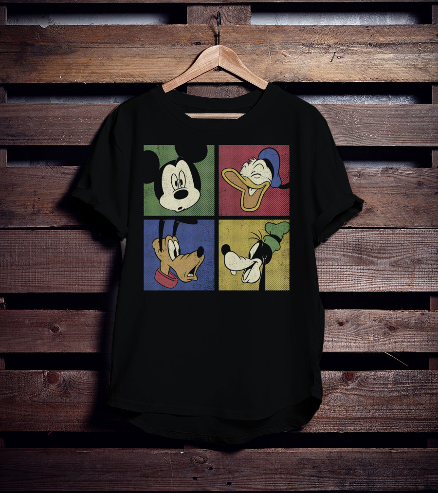 Disney Mickey Donald Pluto Goofy Classic Comic Group T-Shirt