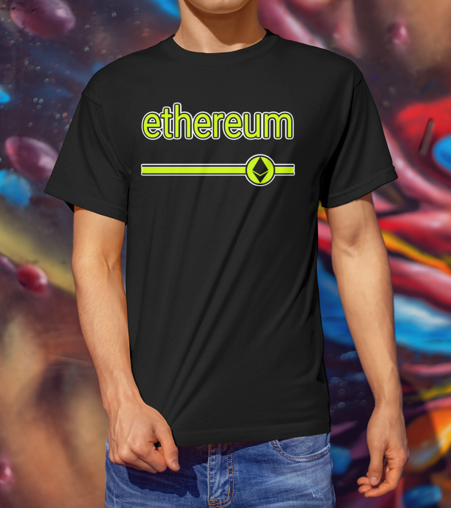 Ethereum Stripe Vintage Classic Eth Symbol Retro T-Shirt