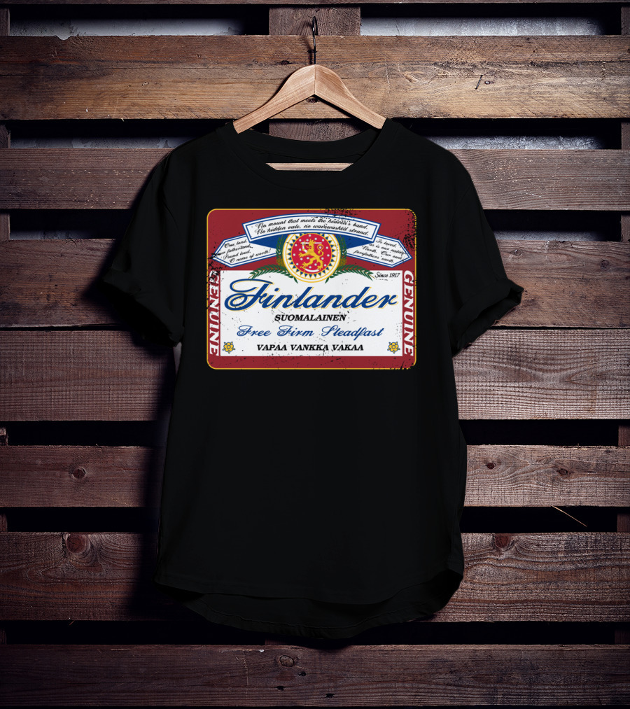 Finlander Genuine Suomilainen Free Firm Steadfast Vapaa Vankka Vakaa Finnish Vintage T-Shirt