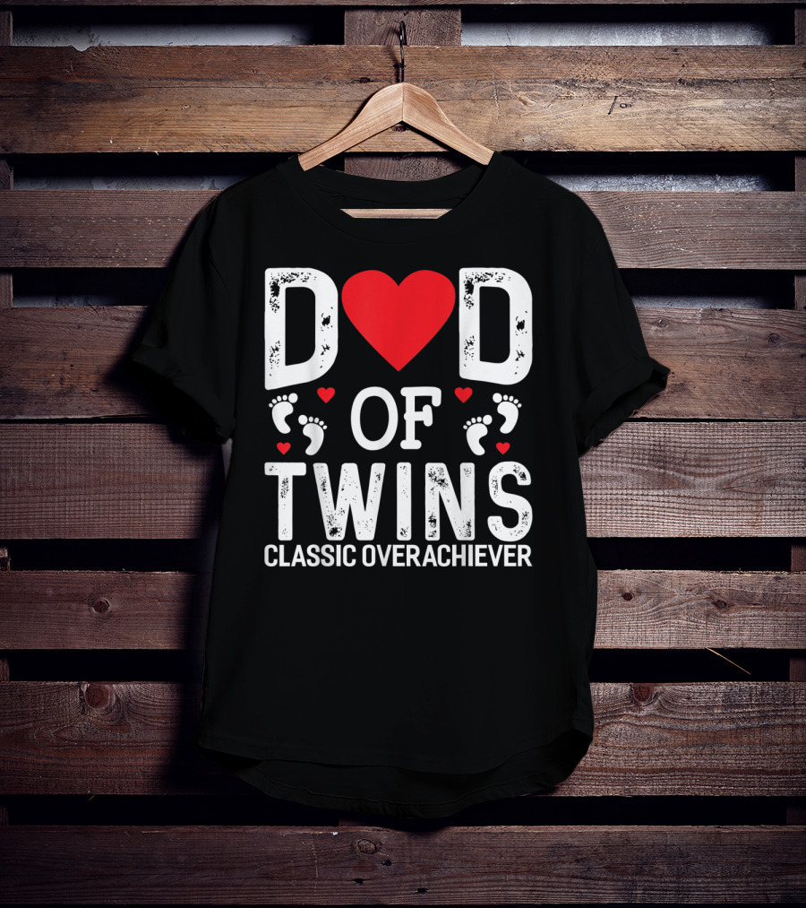 Dad Heart Of Twins Classic Overachiever Twins T-Shirt