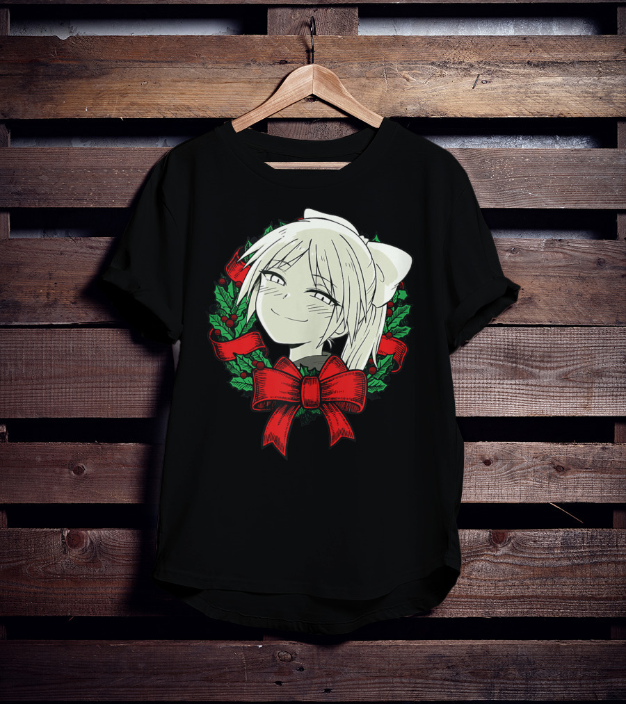 Funny Merry Christmas Manga Classic Wreath Happy T-Shirt