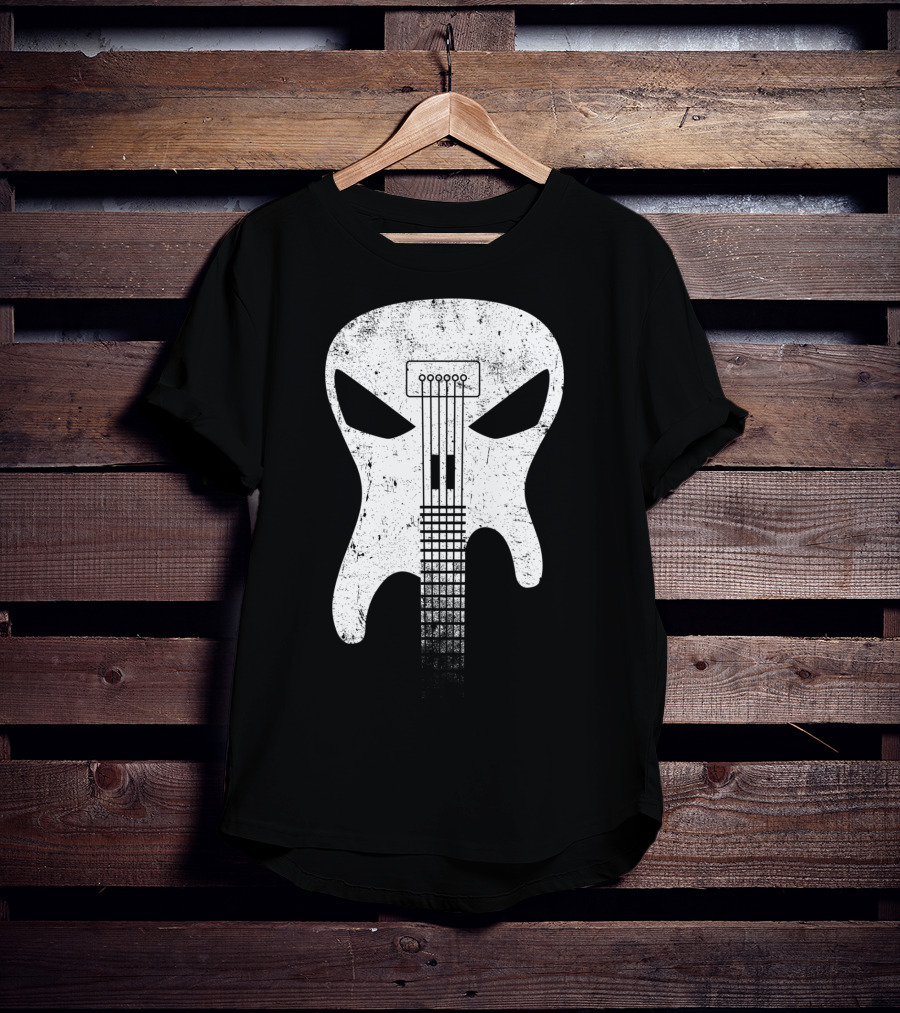 Guitar Skull Monster Classic Rock Music T-Shirt