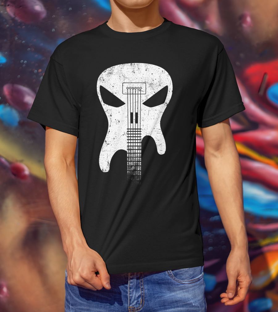 Guitar Skull Monster Classic Rock Music T-Shirt