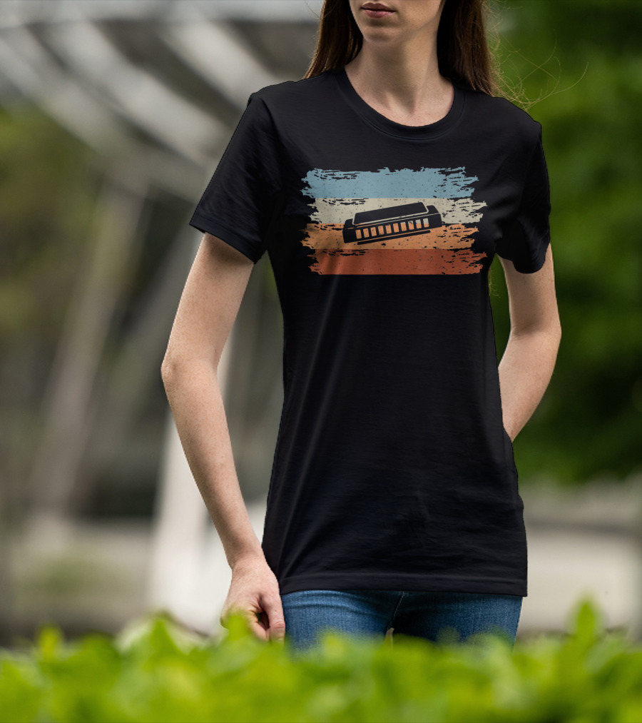 Harmonica Classic Vintage Retro Stripes T-Shirt