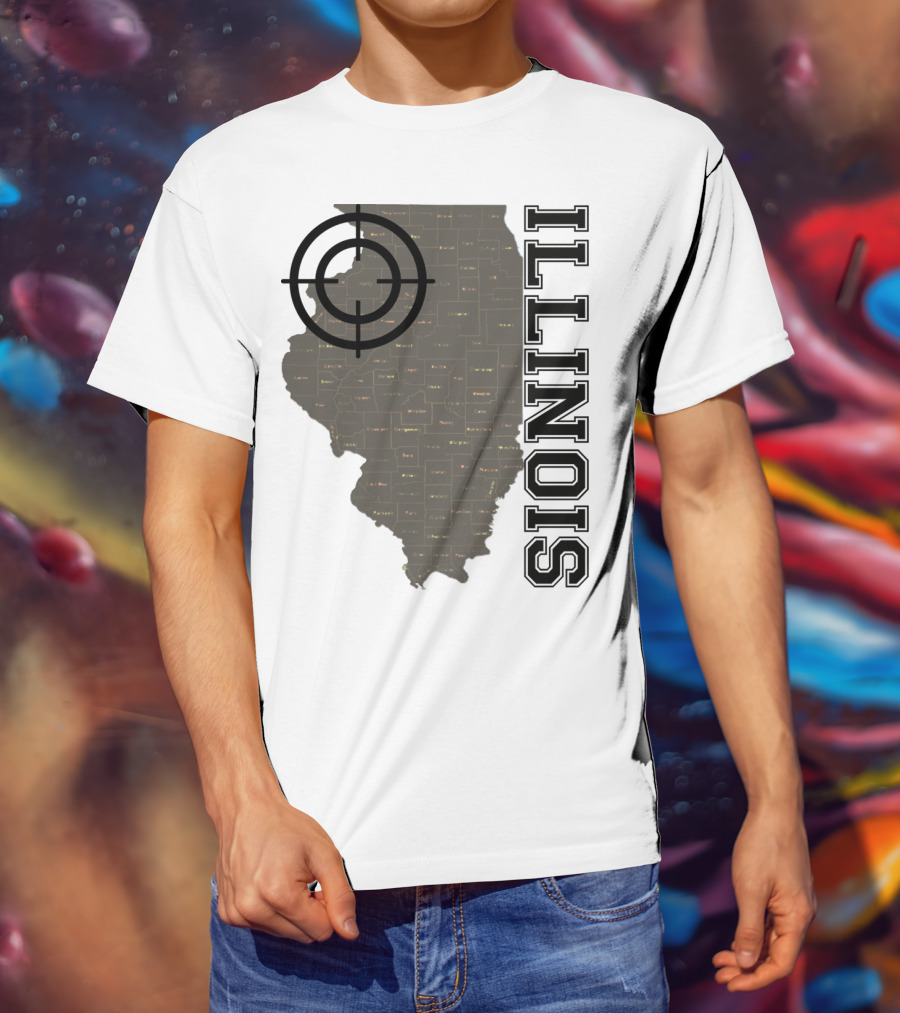 Illinois Maps Vintage Target Classic Fun T-Shirt