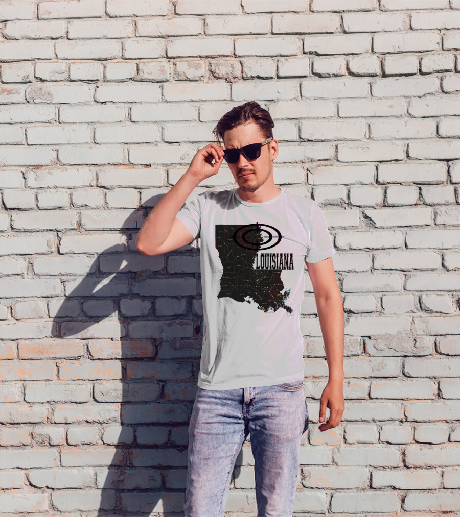 Louisiana Map Overlay Urban Classic T-Shirt