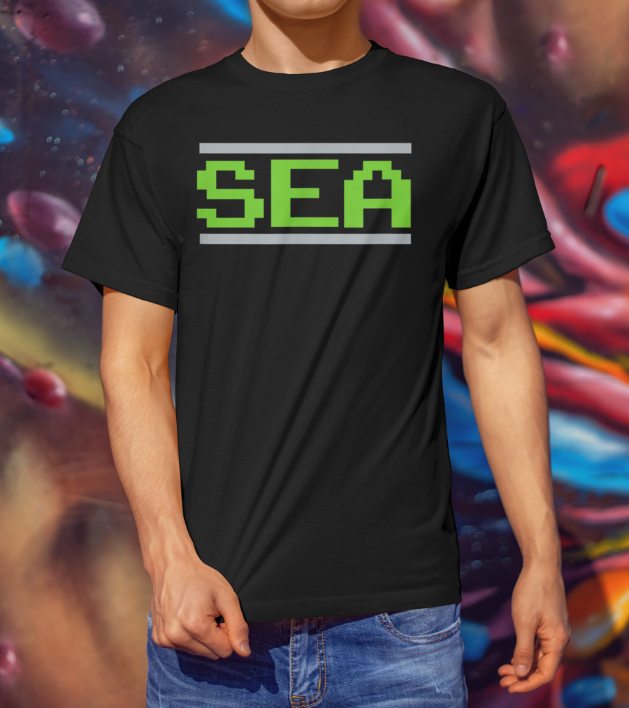 Seattle Football Classic Sea Video Game Font T-Shirt