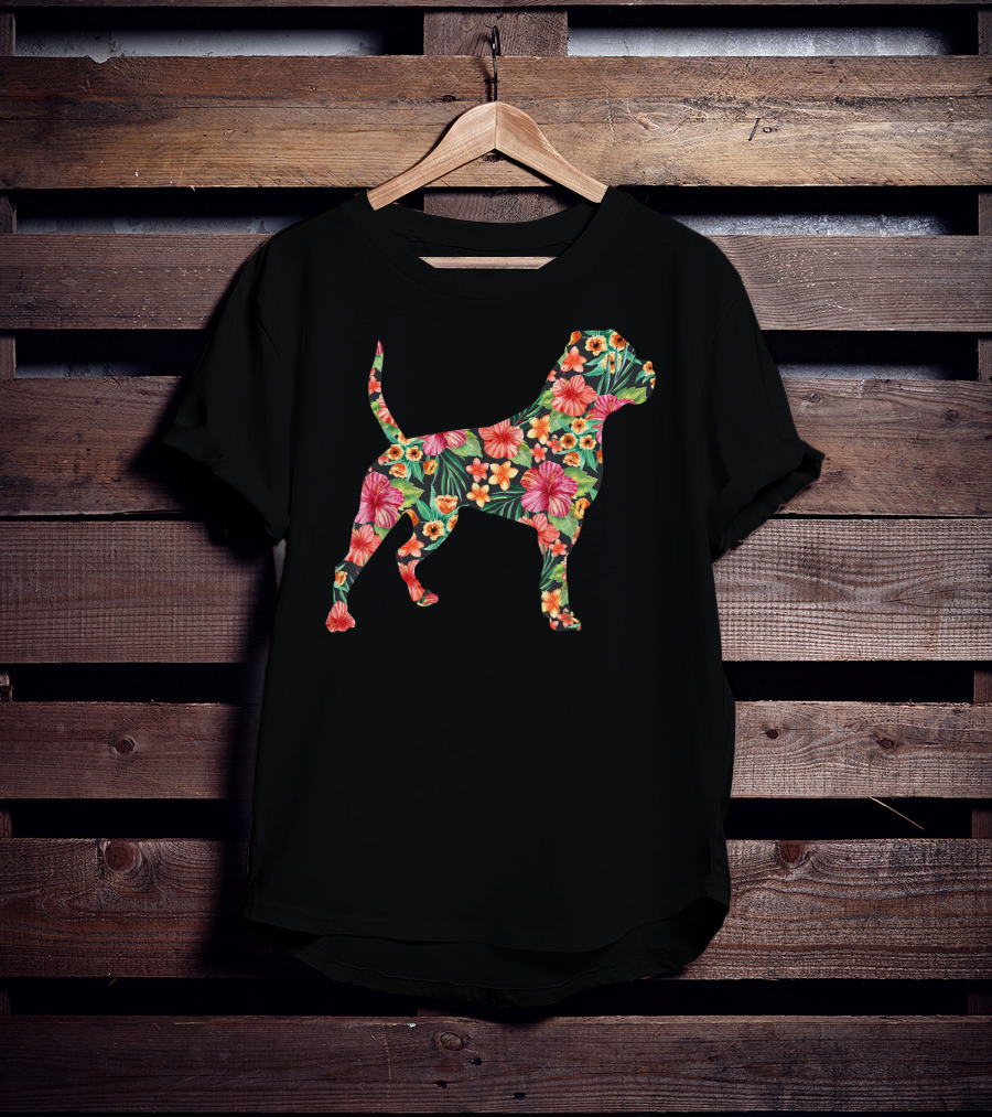 American Bulldog Tropical Floral T-Shirt