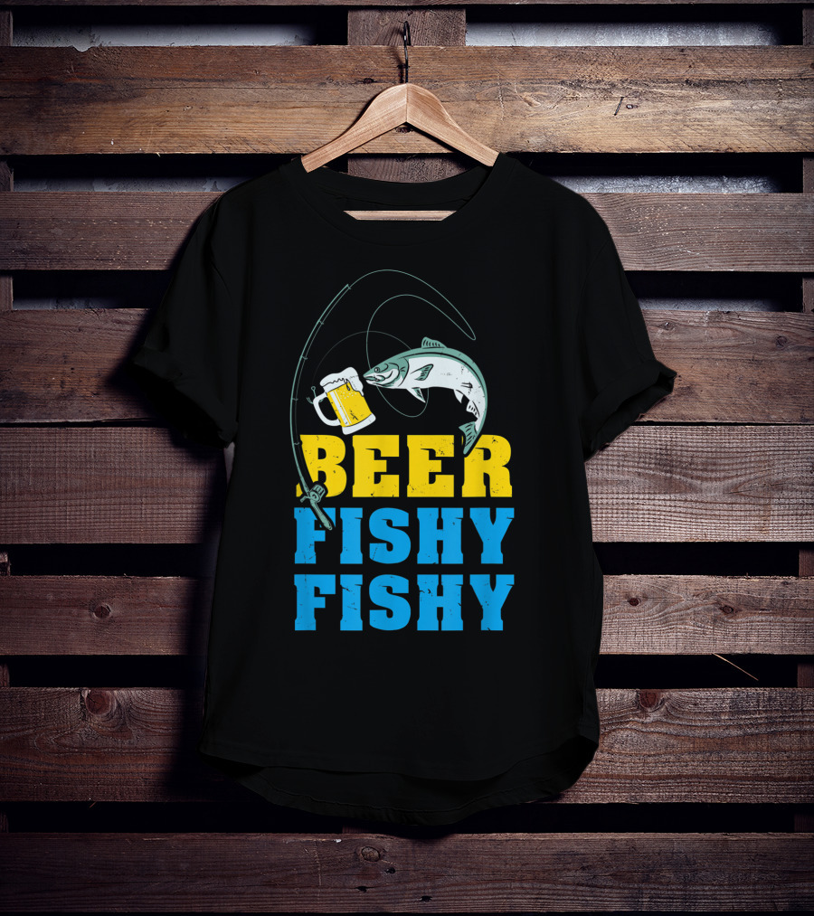 Beer Fishy Fishy Funny Drinking And Fishing Rod Fish Beer Mug T-Shirt