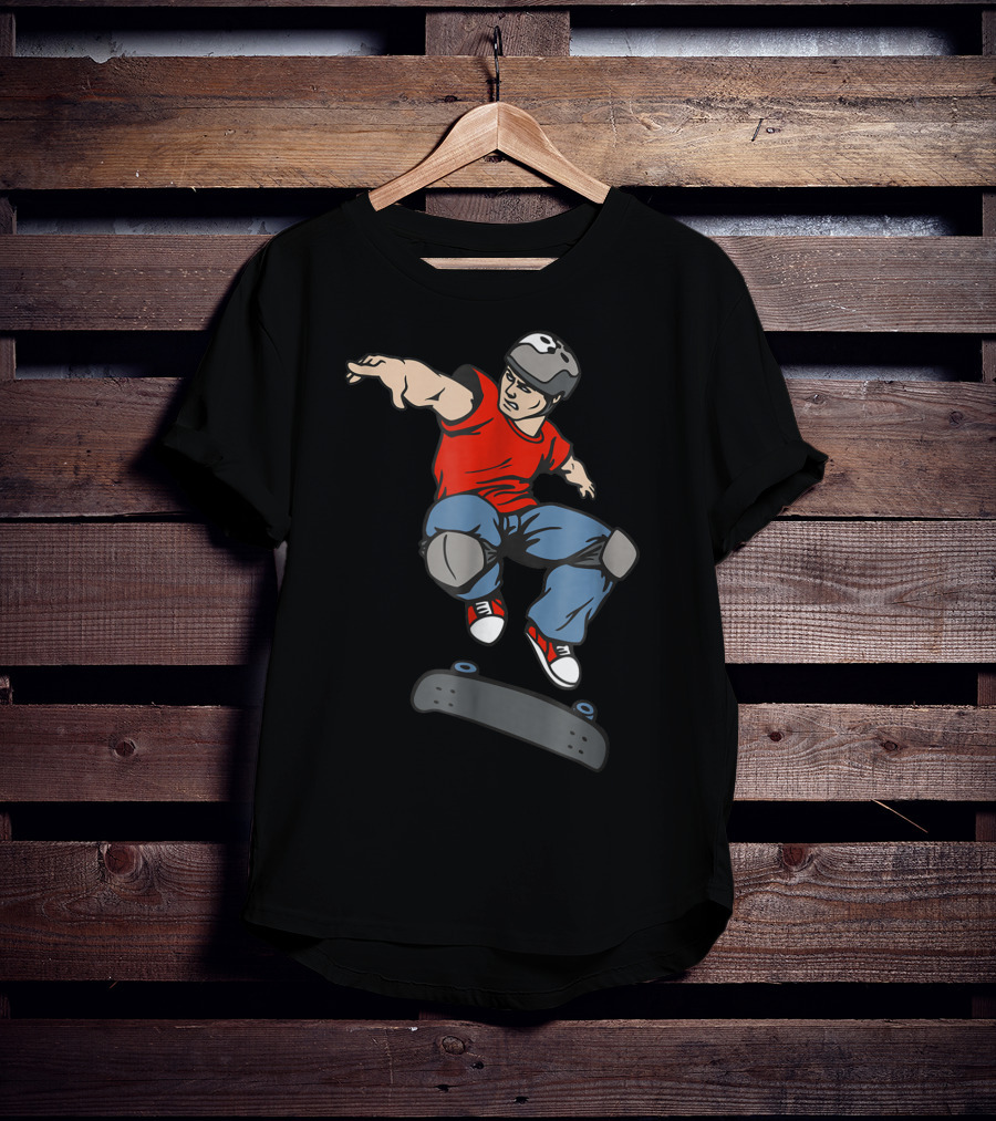 Best Skateboarder Jumping Action Skateboard T-Shirt