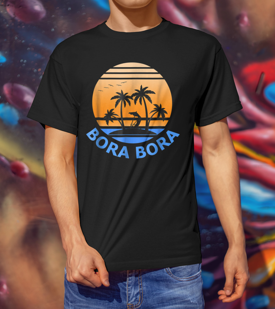 Bora Bora Paradise Island Sunset Vacation T-Shirt
