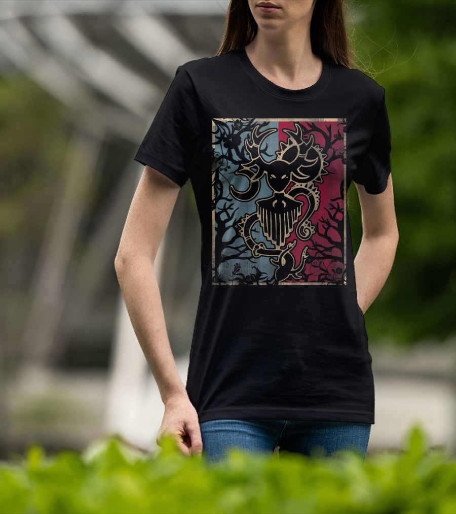 Cernunnos Horned God Celtic Pagan Mythology Symbol On Dual-Tone Background T-Shirt