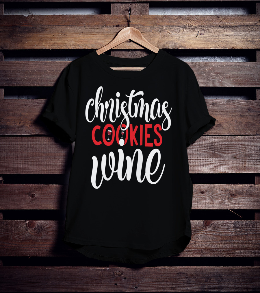 Christmas Cookies Wine Glass Holiday T-Shirt