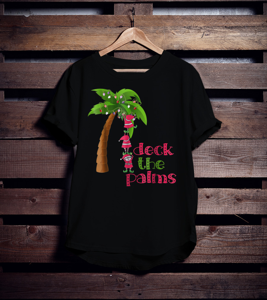 Deck The Palms Christmas In July Beach Cruise T-Shirt