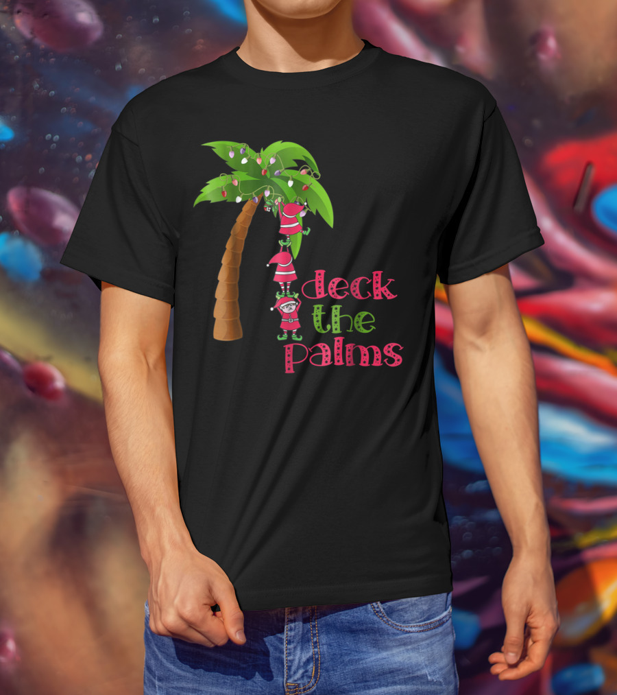 Deck The Palms Christmas In July Beach Cruise T-Shirt