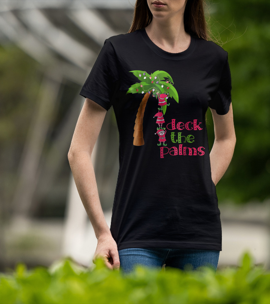 Deck The Palms Christmas In July Beach Cruise T-Shirt