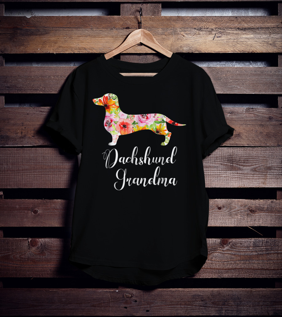 Dachshund Grandma Floral Dog Lover's Funny T-Shirt