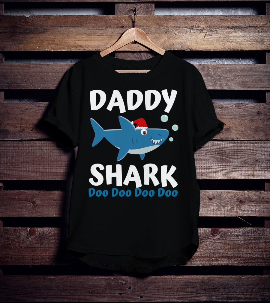Daddy Shark Doo Doo Doo Doo Christmas Family Shark T-Shirt