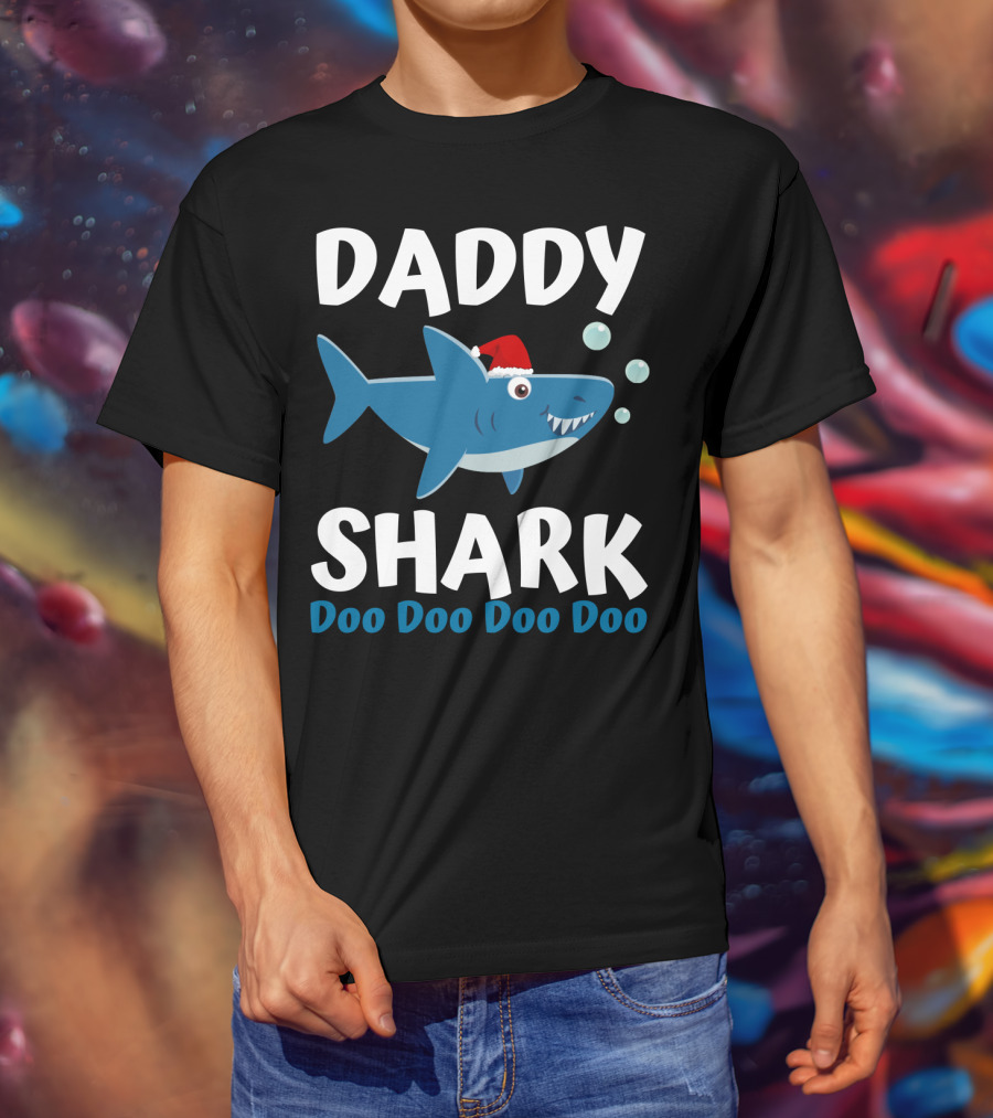 Daddy Shark Doo Doo Doo Doo Christmas Family Shark T-Shirt