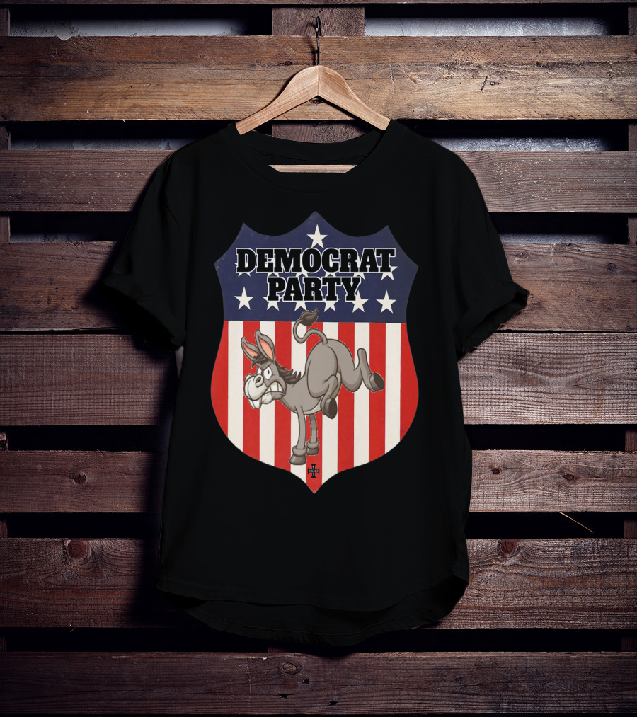 Democrat Party Shield Stars And Stripes Donkey T-Shirt
