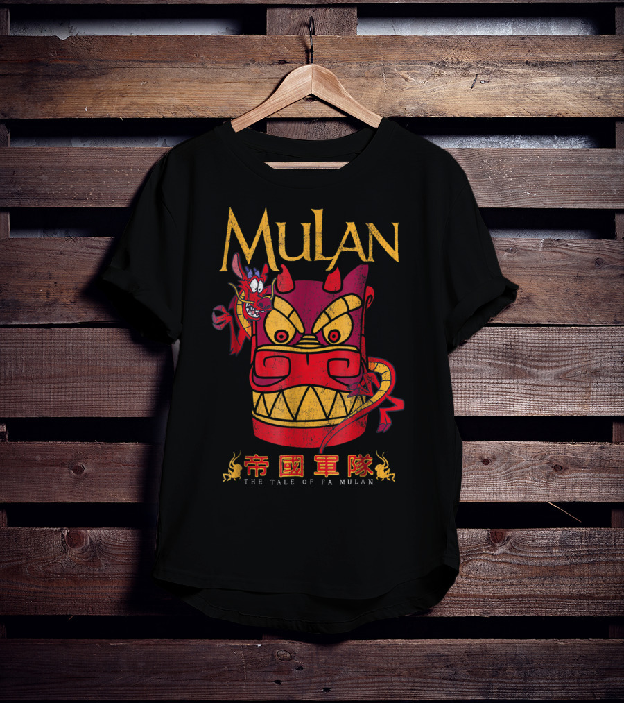Mulan Mushu Dragon The Tale Of Fa Mulan Stone Head T-Shirt