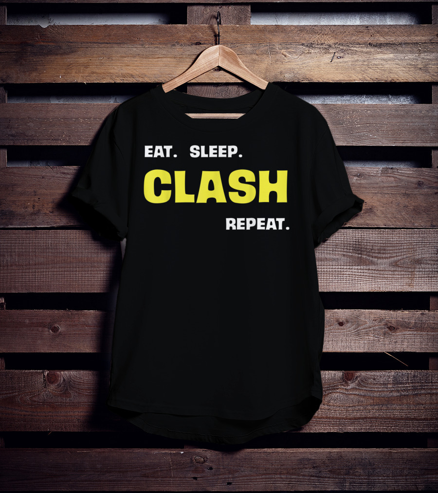 Eat Sleep Clash Repeat Retro Gaming Motif T-Shirt