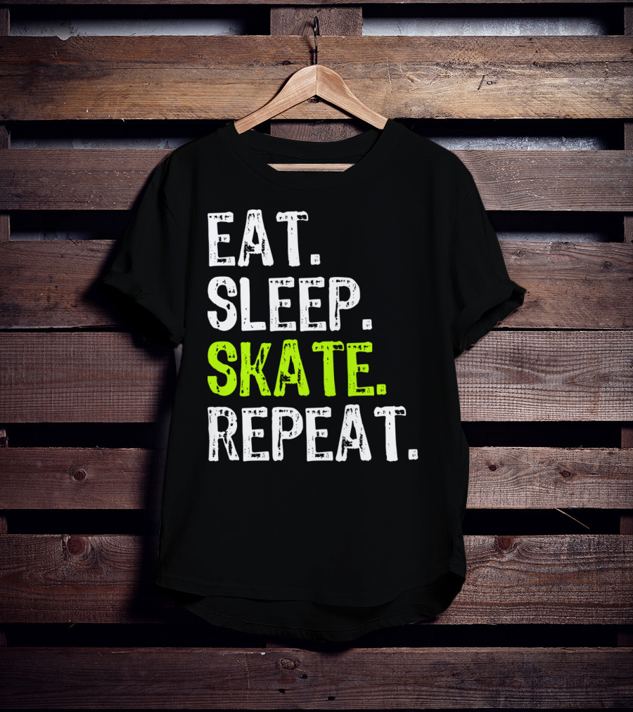 Eat Sleep Skate Repeat Skater Lifestyle Routine T-Shirt